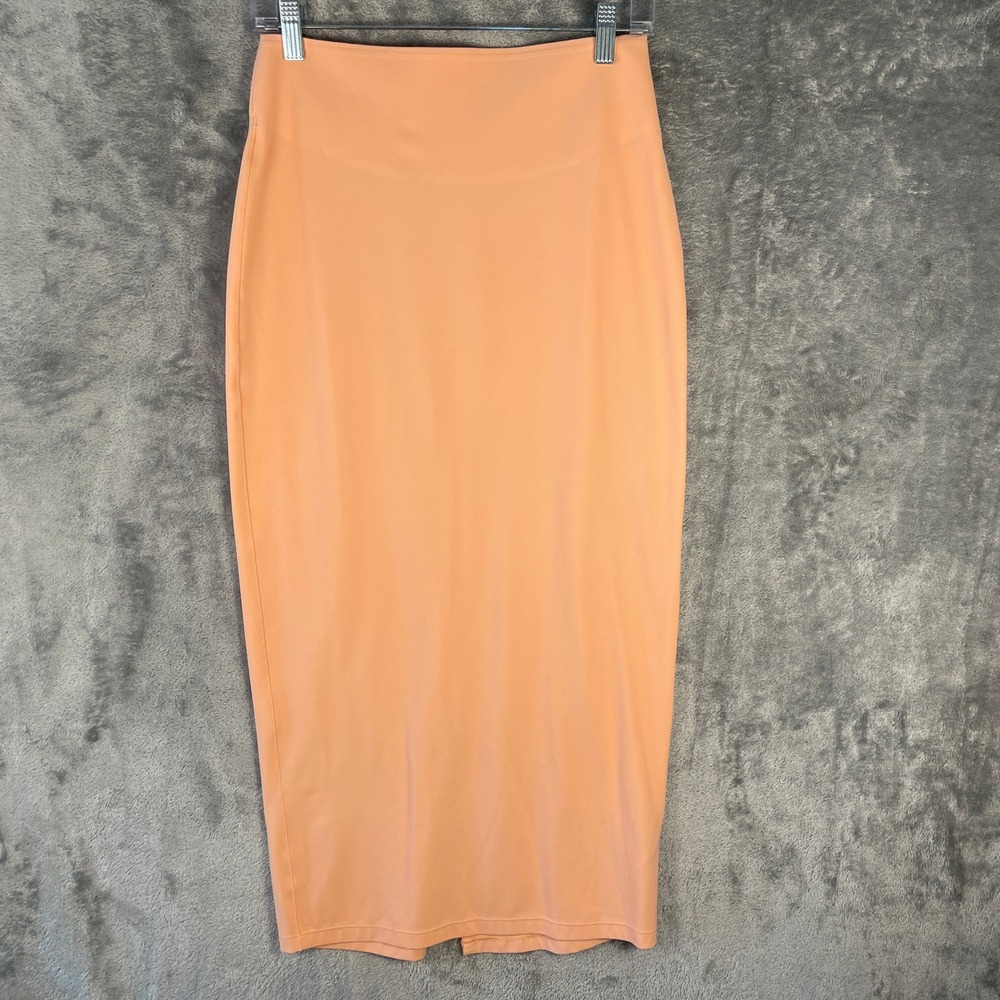 Athleta Be Free High Rise Maxi Skirt Womens Small Peach Back Slit EUC 757016-00